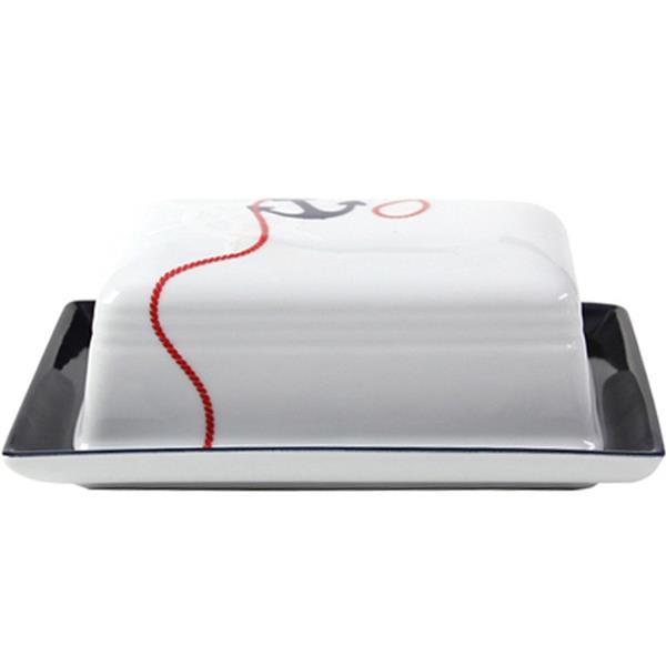 Porselen Marine Kapaklı Peynir - Tereyağ Tabağı