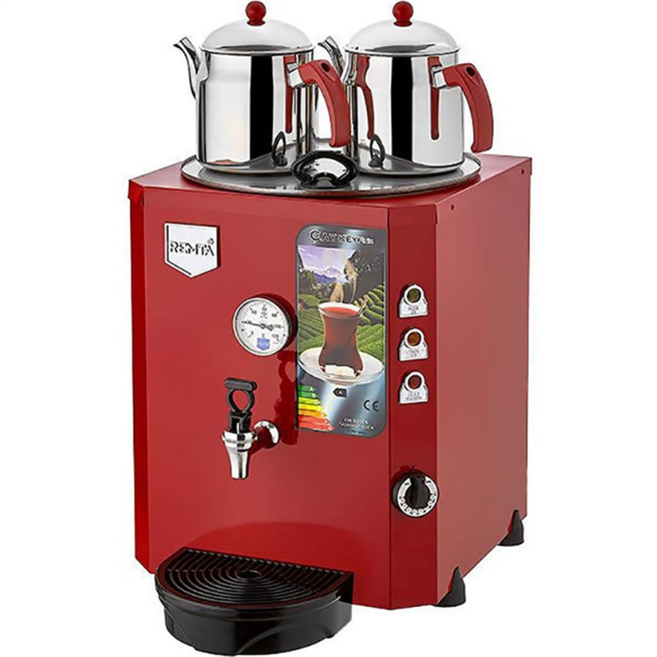 2 Demlikli Jumbo Çay Kazanı Makinesi 23 Litre DE11