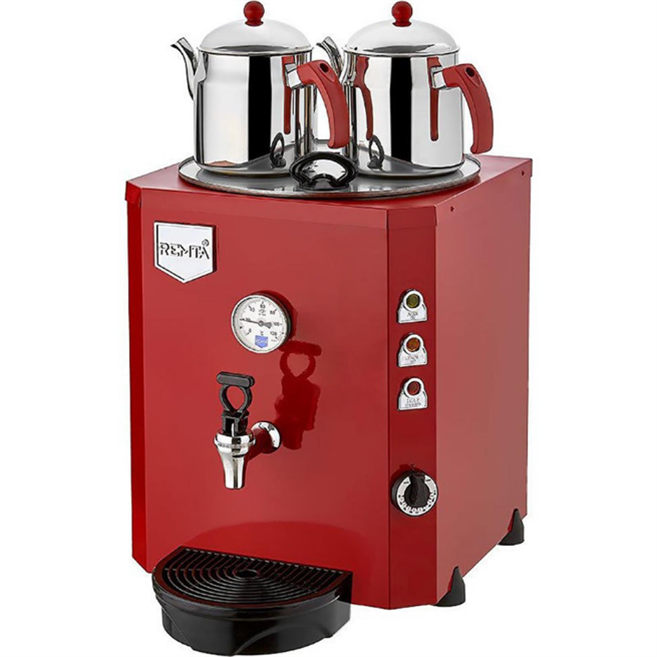 2 Demlikli Jumbo Çay Kazanı Makinesi 13 Litre DE12