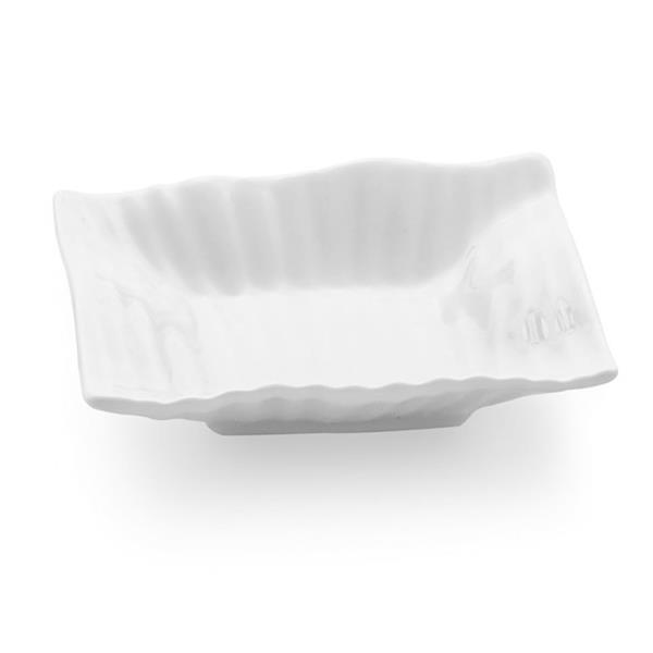 Porselen Meze Tek Lokma Tapas Dekoratif Dalgalı Sos Tabağı 10 cm