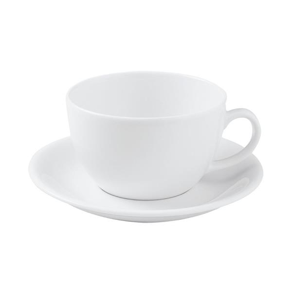 Porselen Soley Beyaz Tabaklı Çay Fincanı