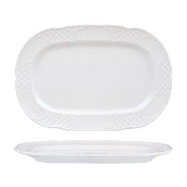 Porselen Flora Kare Kayık Tabak 34x23 cm