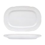 Porselen Flora Kare Kayık Tabak 34x23 cm