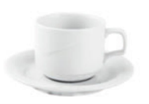 Porselen Troy Beyaz Tabaklı Çay Fincanı 