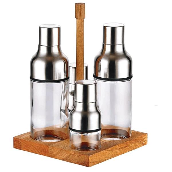 Ahşap Standlı 4'lü Yağlık Takımı