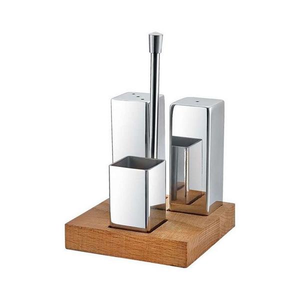 Ahşap Standlı 3'lü Tuzluk Takımı