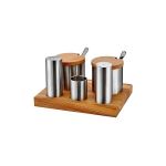 Ahşap Standlı 5'li Tuzluk Baharatlık Takımı