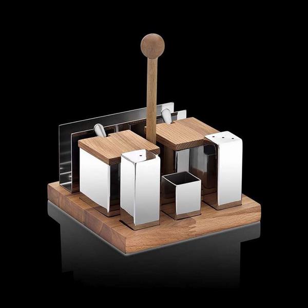 Ahşap Standlı 6'lı Baharatlık Takımı