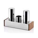 Üçlü Yuvarlak İnce Tuzluk Takımı Parlak