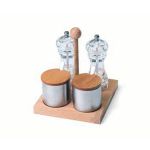 4'lü Akrilik Tuzluk Baharatlık Takımı
