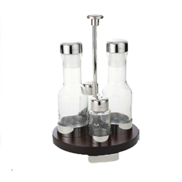 Monaco Yağlık Sirkelik Tuzluk Biberlik Ahşap Sap