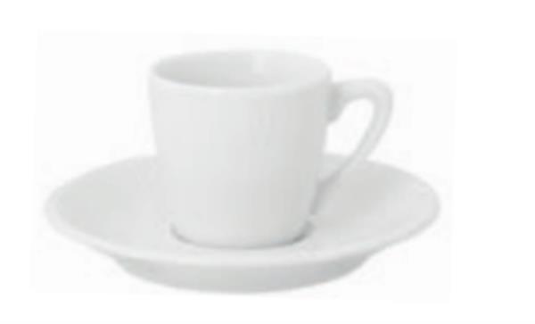 Porselen Lara Beyaz Tabaklı Kahve Fincan