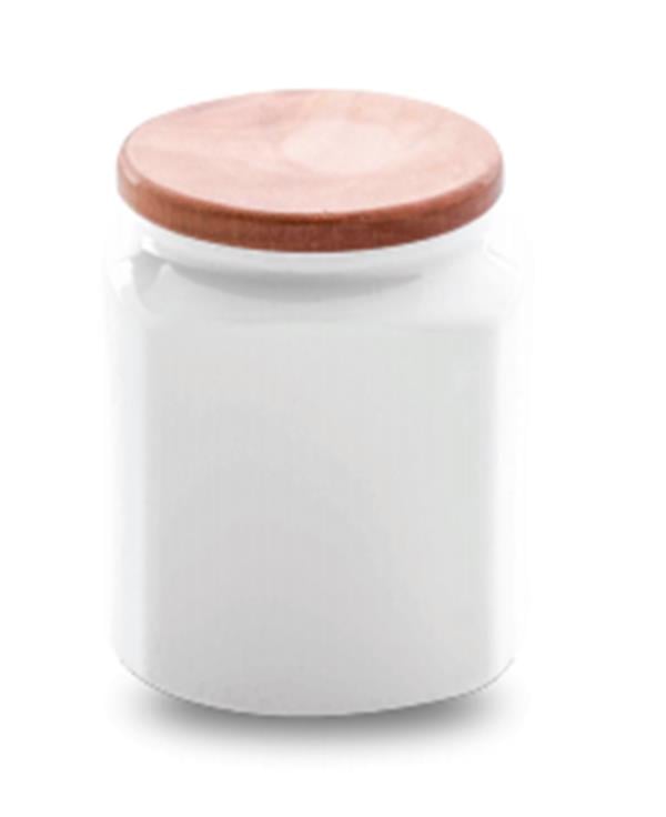 Porselen Enternasyonel Ahşap Kapaklı Kavanoz 15 cm