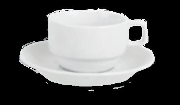 Porselen Lara Beyaz Tabaklı Çay Fincanı 