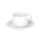 Porselen Soley Beyaz Tabaklı Çay Fincanı
