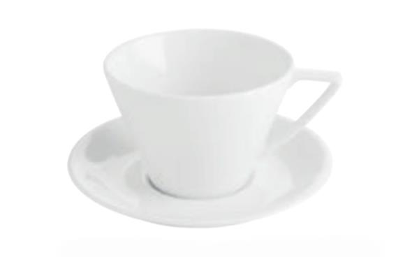 Porselen Beyaz Tabaklı Çay Fincanı 220Cc