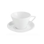 Porselen Beyaz Tabaklı Çay Fincanı 220Cc