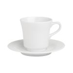 Porselen Bella Beyaz Tabaklı Çay Fincanı