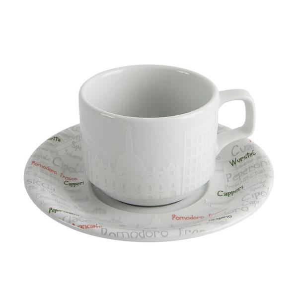 Porselen Italy Tabaklı Çay Fincanı 177Cc