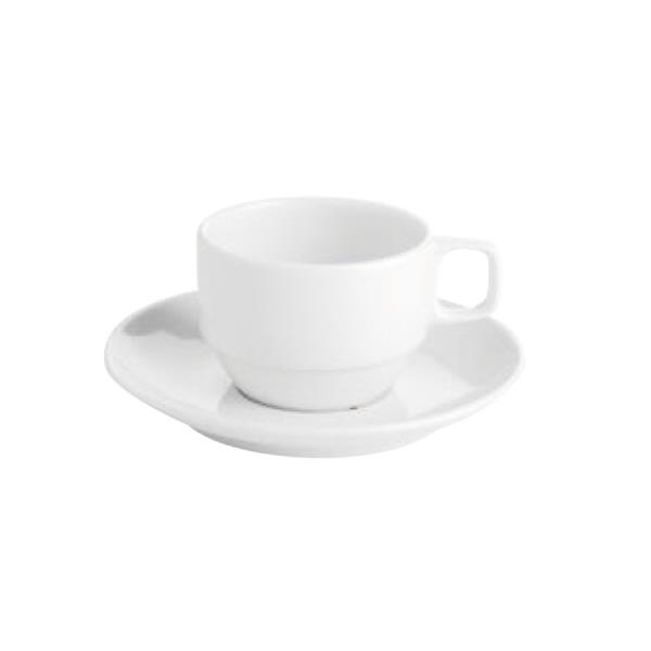 Porselen Bella Beyaz Tabaklı Çay Fincanı