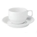 Porselen Lara Beyaz Tabaklı Çay Fincanı 