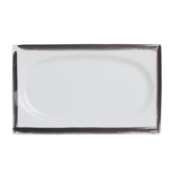 Porselen Black Touch Desen2 Kayık Tabak 