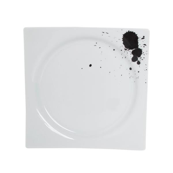 Porselen Black Touch Desen3 Düz Tabak 18