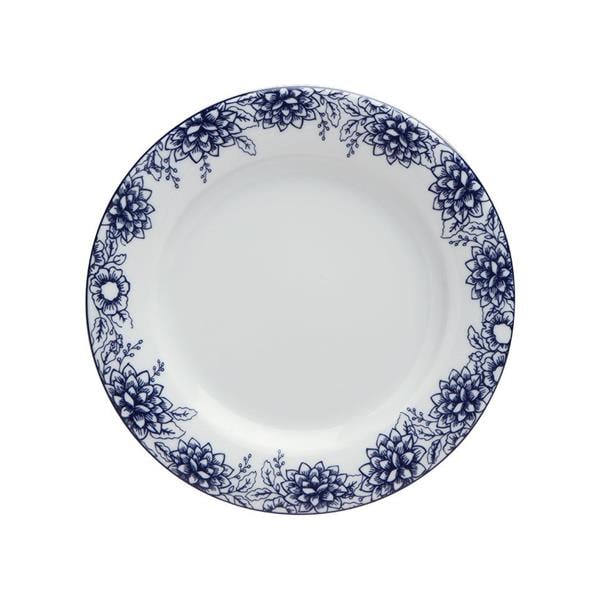 Porselen Blue Manoir Desen1 Düz Tabak 17