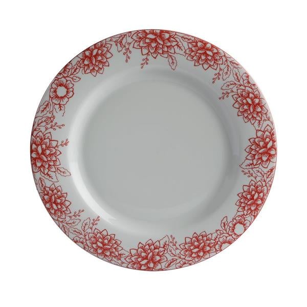 Porselen Red Manoir Desen1 Düz Tabak 17C