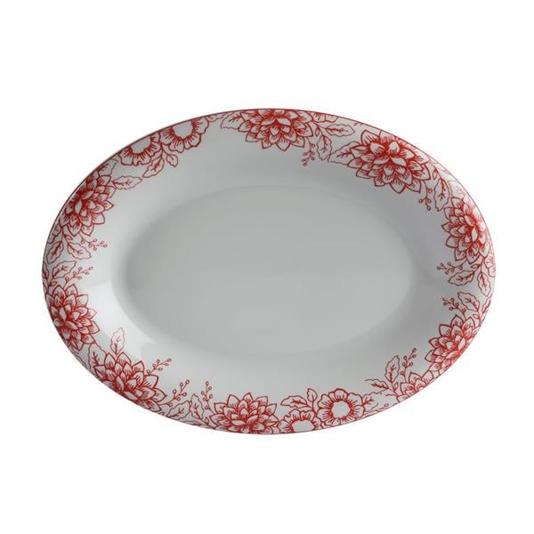 Porselen Red Manoir Desen1 Kayık Tabak 2