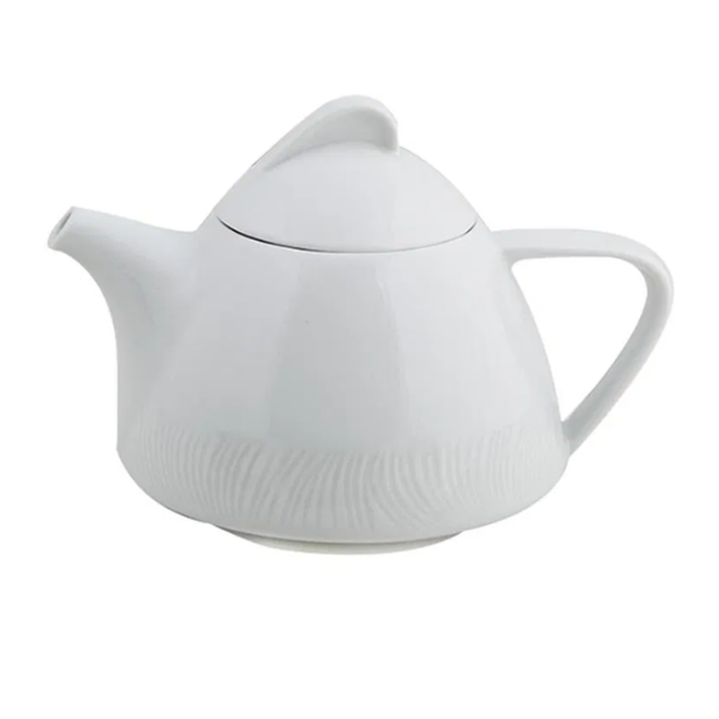 Porselen Lara Beyaz Kapaklı Demlik 700Cc