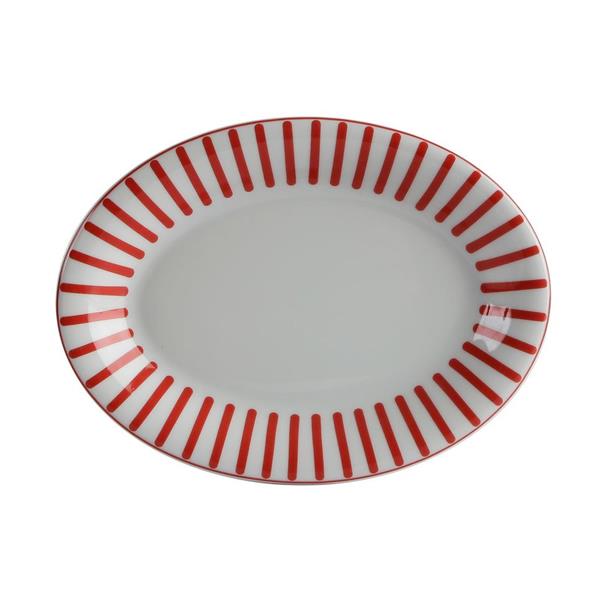 Porselen Red Manoir Desen3 Kayık Tabak 1