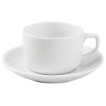 Porselen Soley Beyaz Tabaklı Çay Fincanı