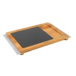 Ahşap Et Tahtası Porselen Plakalı