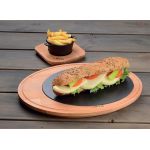 Porselen Plakalı Oval Ahşap Et Tahtası