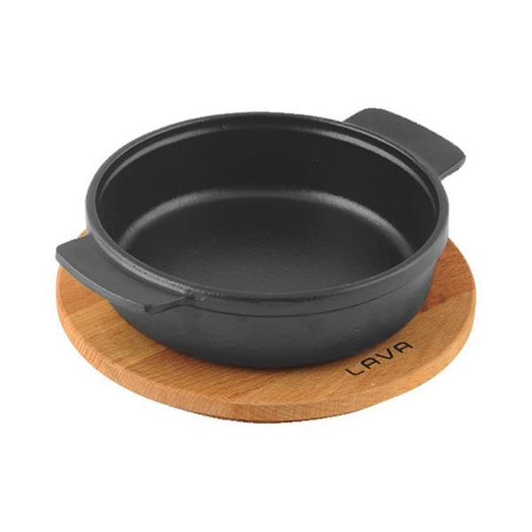 Ahşap Altlıklı Döküm Demir Güveç Kabı