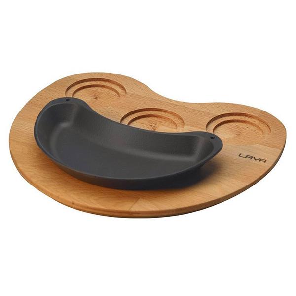 Ahşap Altlıklı Döküm Demir Fajita Tavası