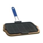 Ahşap Altlıklı Döküm Demir Izgara Tava