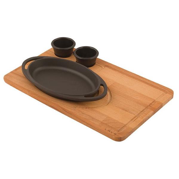 Ahşap Altlıklı Oval Kulplu Tava