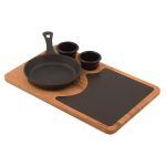 Yuvarlak Saplı Tava, Ahşap ve Porselen Servis Plakası