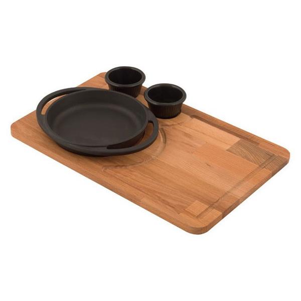 Ahşap Altlıklı Yuvarlak Kulplu Tava