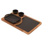 Dikdörtgen Kulplu Tabak, Ahşap ve Porselen Servisi