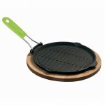 Ahşap Altlıklı Mini Döküm Demir Izgara Tava