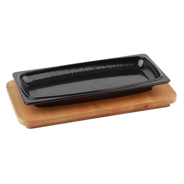 Ahşap Altlıklı Döküm Demir Servis Tabağı