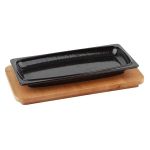 Ahşap Altlıklı Döküm Demir Servis Tabağı