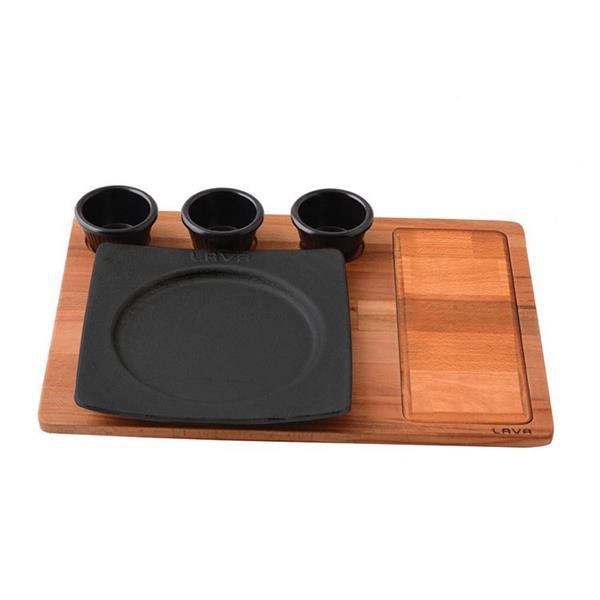 Ahşap Altlıklı Yuvarlak Servis Tabağı