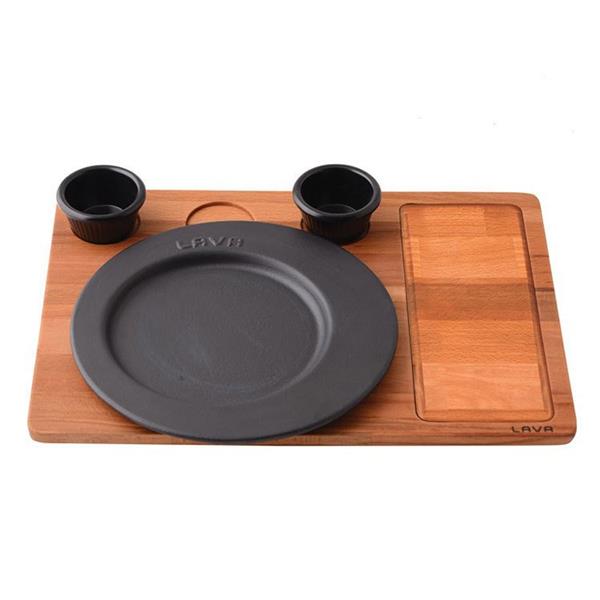 Ahşap Altlıklı Yuvarlak Servis Tabağı