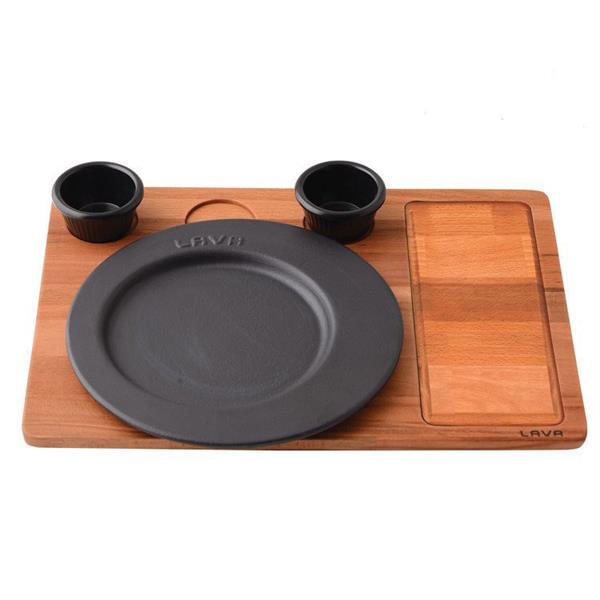 Ahşap Altlıklı Yuvarlak Servis Tabağı