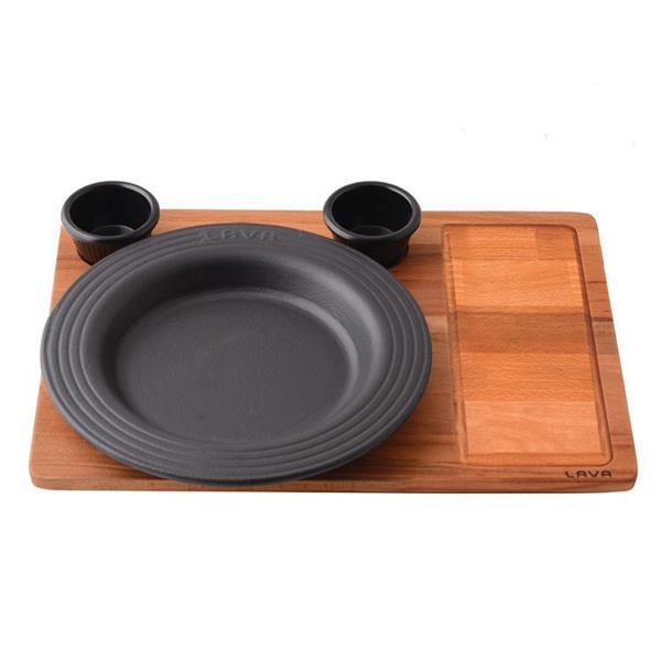 Ahşap Altlıklı Yuvarlak Servis Tabağı