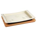 Ahşap Altlıklı Döküm Demir Servis Tabağı